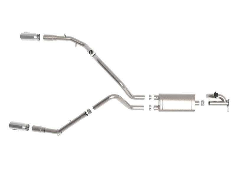 aFe Gemini XV 3-inch 304 Stainless Steel Cat-Back Exhaust System with Cut-Out for Ram 1500 2019-2021 V8 5.7L HEMI
