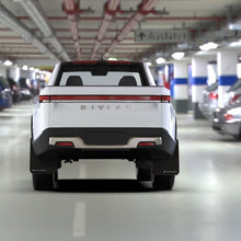 Load image into Gallery viewer, Rally Armor 22-25 Rivian R1T Black UR Mud Flap with White Logo – Durable Polyurethane Protection