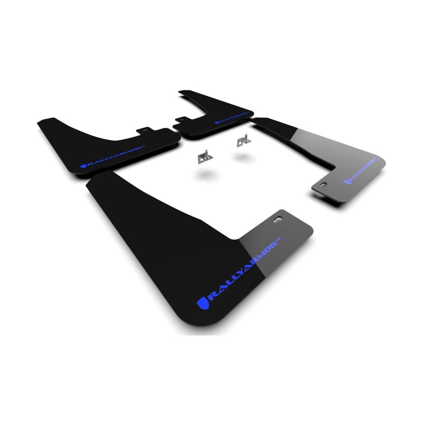 Rally Armor 22-26 Tesla Model X Black UR Mud Flap with Blue Logo - Durable Polyurethane Vehicle Protection