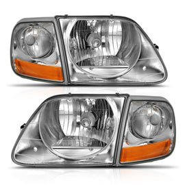 ANZO 1997-2003 Ford F-150 Crystal Headlight Set with Parking Light – G2 Clear Lens, Easy Install