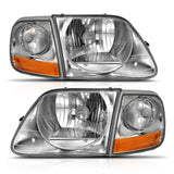 ANZO 1997-2003 Ford F-150 Crystal Headlight Set with Parking Light – G2 Clear Lens, Easy Install
