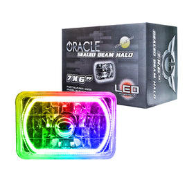 Oracle Lighting 7x6 Inch Sealed Beam Headlights with ColorSHIFT Halo - Part #orl6908-333