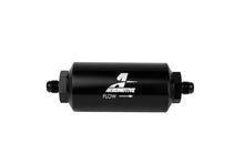 Load image into Gallery viewer, Aeromotive AN-06 In-Line Fuel Filter with 10 Micron Microglass Element - Bright Dip Black Finish