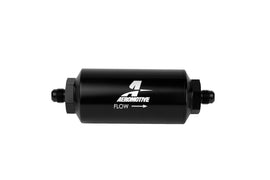 Aeromotive AN-06 In-Line Fuel Filter with 10 Micron Microglass Element - Bright Dip Black Finish