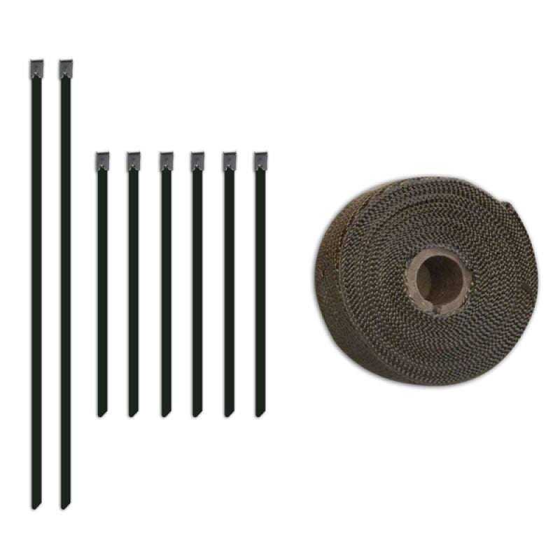 Mishimoto 2 inch x 35 ft Exhaust Heat Wrap with Stainless Locking Ties - Automotive Thermal Insulation for Engine Performance