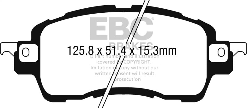 EBC DP42275R Yellowstuff Front Brake Pads for 2016-2020 Scion iA and Toyota Yaris