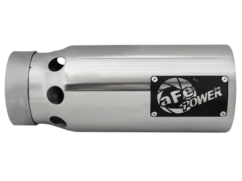 aFe Saturn 4S Stainless Steel Intercooled Exhaust Tip - Polished 4 in Inlet x 5 in Outlet x 12 in Length