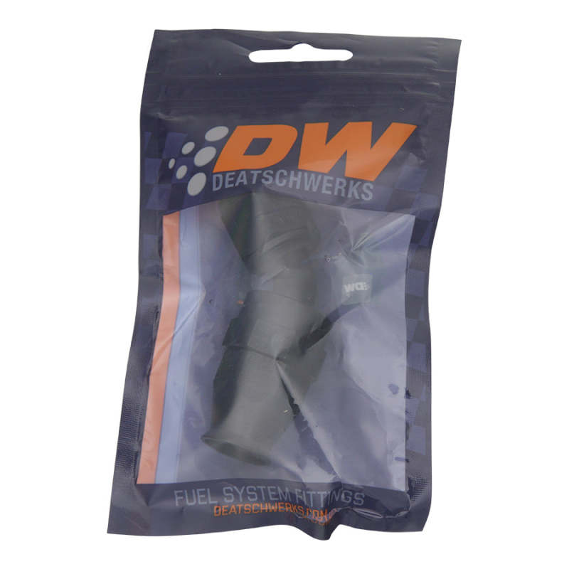 DeatschWerks 8AN Female Swivel 45-Degree Hose End PTFE with Olive Insert - Anodized Matte Black Part DWK6-02-0855-B