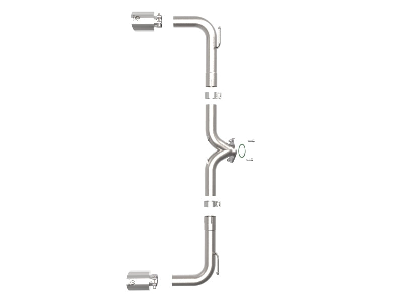 aFe Takeda 2-1/2 Inch 304 Stainless Steel Axle-Back Exhaust System with Polished Tips for Mazda 3 2014-2018