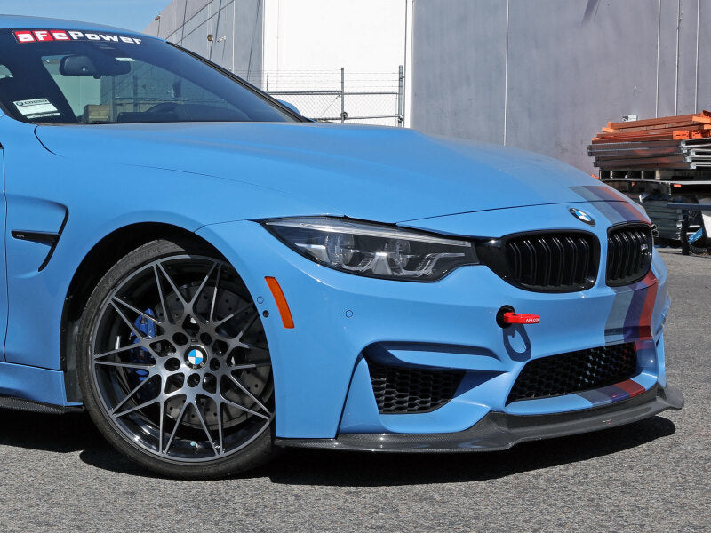 aFe Control Front Tow Hook for BMW F-Chassis * Red CNC Machined Steel with Corrosion-Resistant Coating