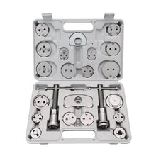 Load image into Gallery viewer, Mishimoto Brake Caliper Piston Wind Back Tool Kit — 22-Piece Automotive Brake Service Set with 18 Adapters and Durable Carbon Steel Construction