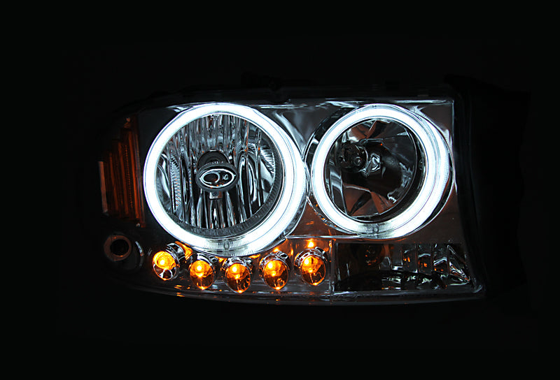 ANZO 1997-2004 Dodge Dakota Projector Headlights with Halo, Black Housing, Clear Lens – Pair