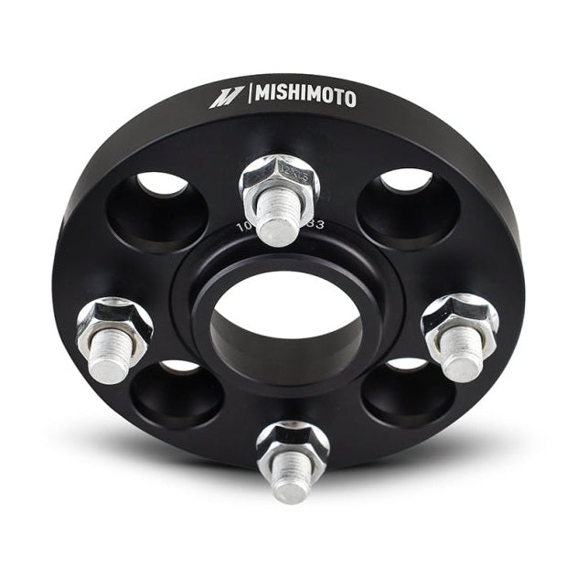 Mishimoto 4x100 Wheel Spacers for Honda Civic and Prelude – 15mm Thickness, Black Anodized, M12x1.5 Studs