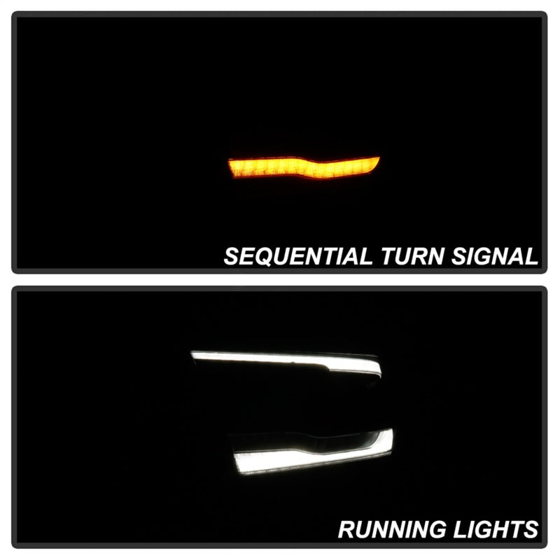 Spyder Dodge Ram 2019-2020 Halogen Projector Headlights with Sequential Turn Signal - Black, OEM Replacement