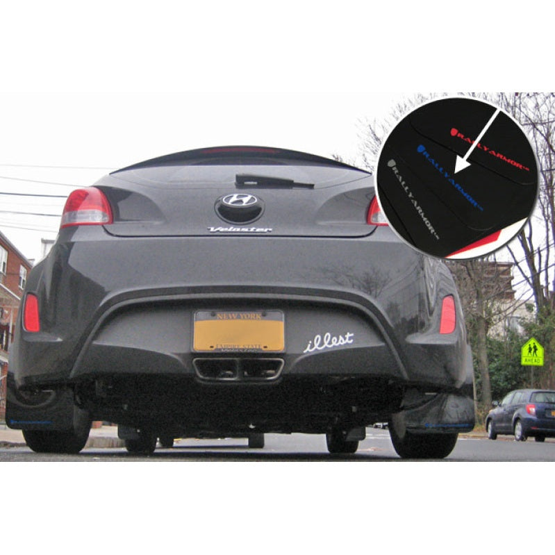 Rally Armor UR Series Black Mud Flaps for Hyundai Veloster (2012-2017) – Durable Polyurethane Protection