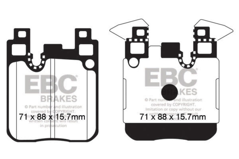 EBC Greenstuff 2000 Series Sport Rear Brake Pads for BMW 228 Coupe with Brembo Calipers (Part No. EBCDP22133)