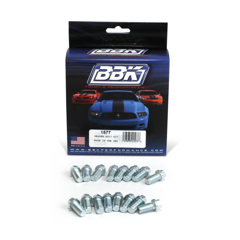 BBK Ford SBF 302 & 351W Exhaust Header Bolt Kit - 3/8-16 x 0.75 inch, Pack of 16