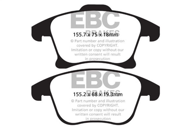 EBC UD1653 Ultimax2 Front Brake Pads for 2013-2015 Ford Fusion