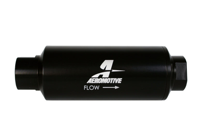 Aeromotive In-Line Marine Filter with 10 Micron Microglass Element * AN-12 ORB Port, Black Hard-Coat Finish
