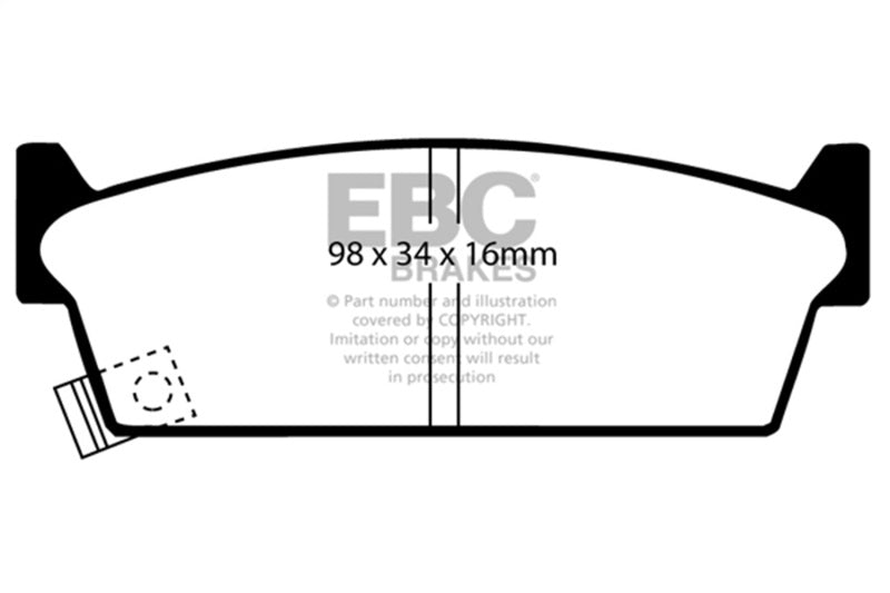 EBC DP4686/2R Yellowstuff Rear Brake Pads for 1990-1992 Infiniti M30