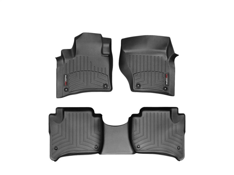 WeatherTech FloorLiner DigitalFit Front and Rear Floor Mats, Black, Part 44333-1-2