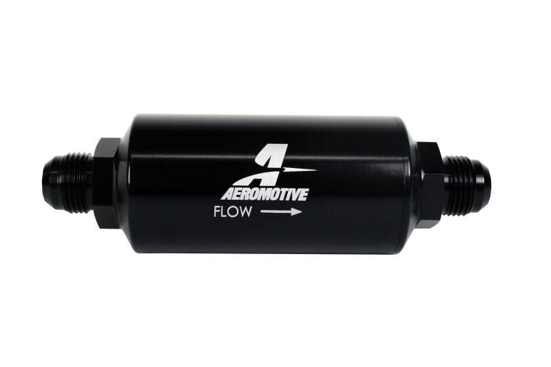 Aeromotive In-Line Filter AN-10 Male with 10-Micron Microglass Element - Bright-Dip Black Finish