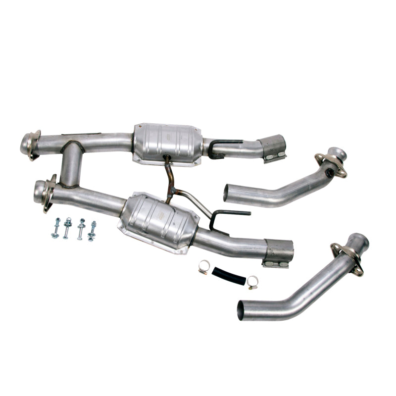 BBK 86-93 Ford Mustang 5.0 High Flow H Pipe with Catalytic Converters – 2-1/2 Inch Performance Exhaust Pipe