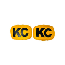 Load image into Gallery viewer, KC HiLiTES Retro 5x7 Inch Rectangular Yellow Vinyl Light Cover with Black KC Logo (Pair)