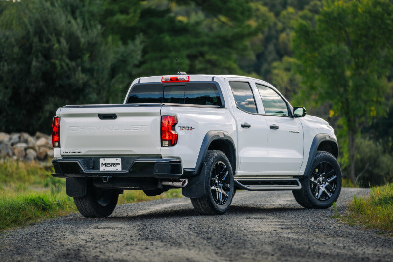 MBRP 2023+ Chevy Colorado / GMC Canyon Armor BLK Series 3-Inch Cat-Back Exhaust System with Black Coated Aluminized Steel and Single Side Exit