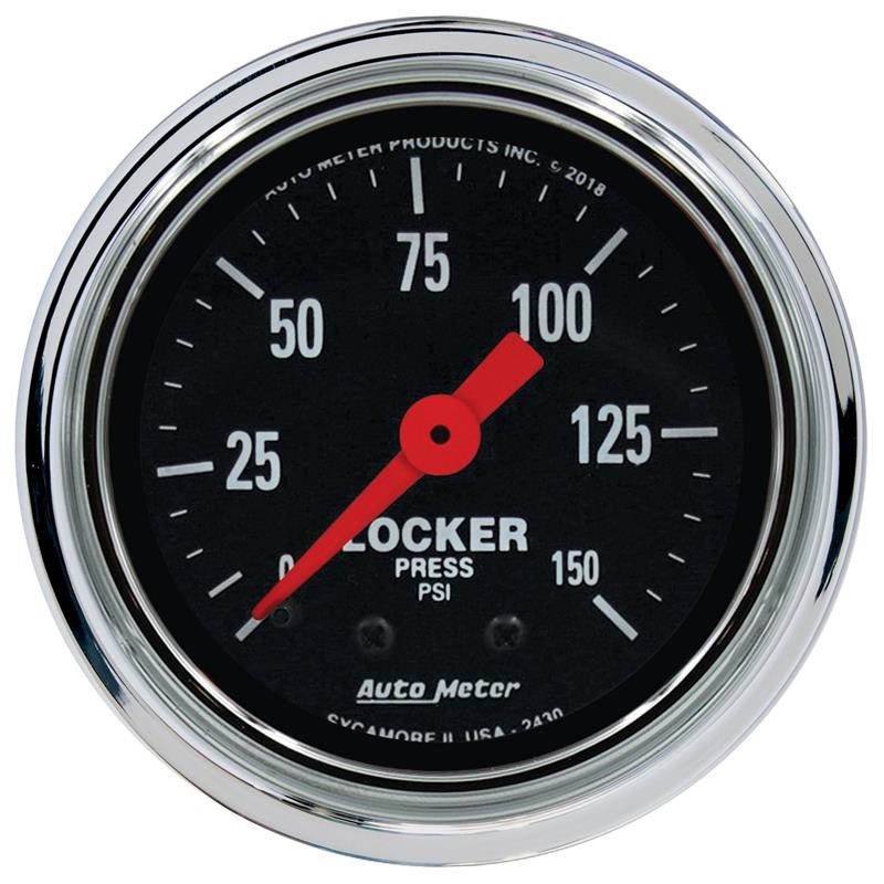 AutoMeter Traditional Chrome 2-1/16 Inch 150 PSI Mechanical Air Locker Gauge