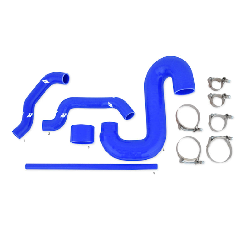 Mishimoto Subaru WRX/STI Top-Mount Intercooler Kit - Powder Coated Silver with Blue Hoses