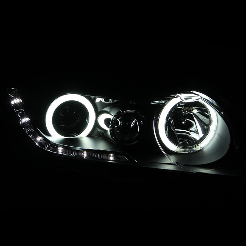 ANZO 2006-2011 Honda Civic Projector Headlights with Halo in Black (CCFL)