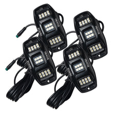 Load image into Gallery viewer, ORACLE Lighting RGB+W Underbody Wheel Well Rock Light Kit – 4 Pieces with Bluetooth &amp; Wireless Remote Control