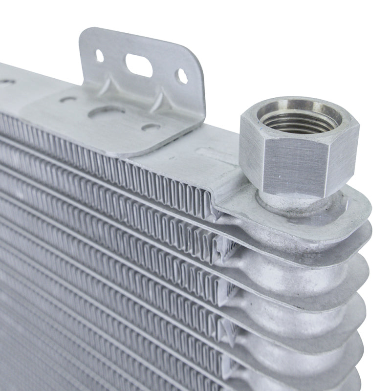 Mishimoto 13-Row Stacked Plate Transmission Cooler - Silver for Heavy-Duty Vehicles