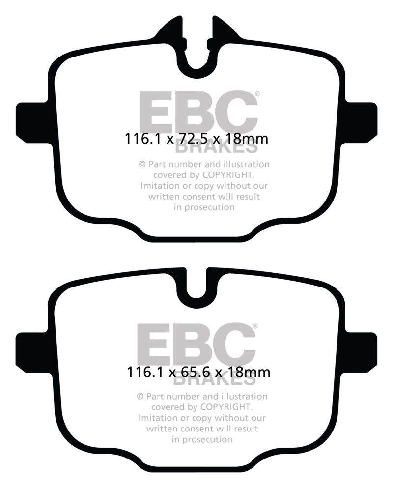 EBC Yellowstuff Rear Brake Pads for BMW M3/M4 3.0TT (G80/G82/G83) * High-Performance Street and Track Use
