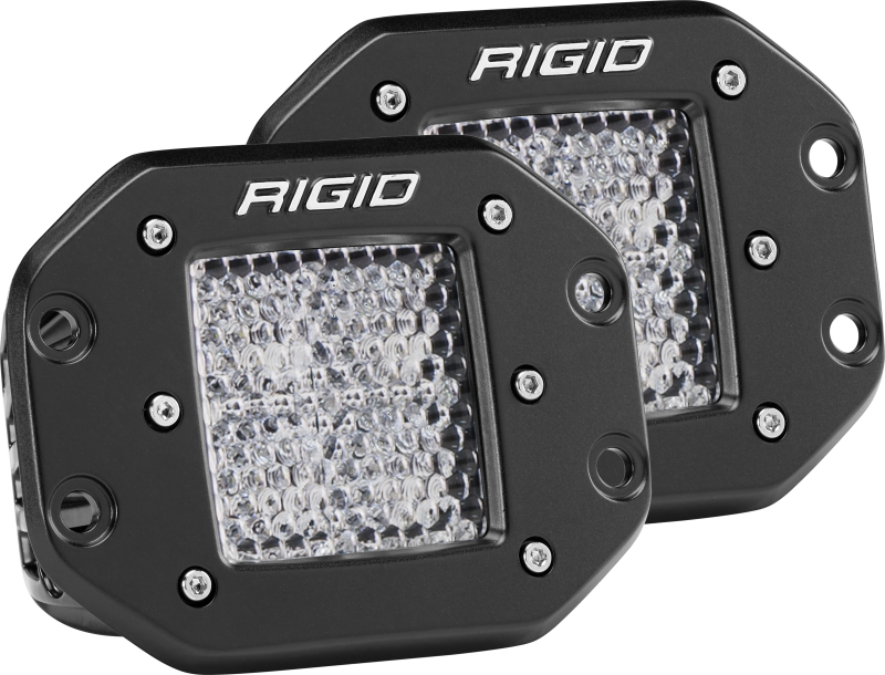 Rigid Industries Dually Flush Mount LED Pod Lights with 60 Degree Lens - Set of 2