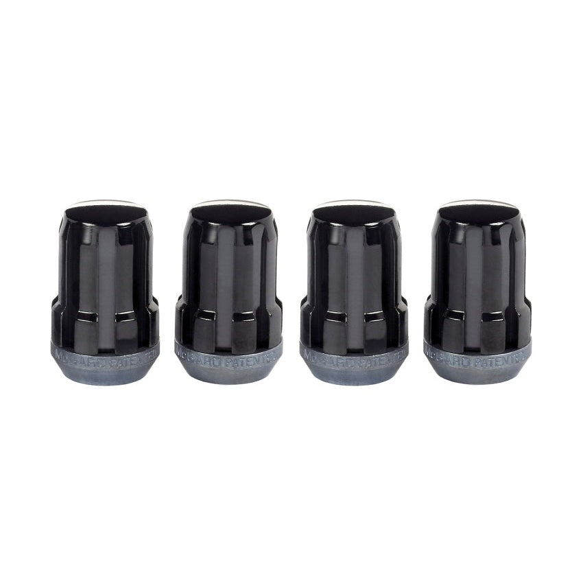 McGard SplineDrive Lug Nut (Cone Seat) M12X1.25 / 1.24in. Length (4-Pack) - Black (Req. Tool)