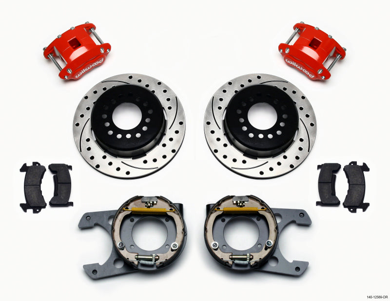 Wilwood D154 Pro-Series Rear Disc Brake Kit for Chevy C10 and GMC C15 * Red Calipers and 12.19* Rotor