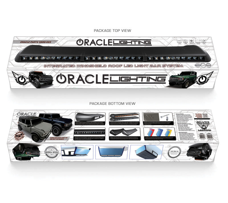 Oracle 2021+ Ford Bronco Integrated Windshield Roof LED Light Bar System - OEM Look, 18,000 Lumens