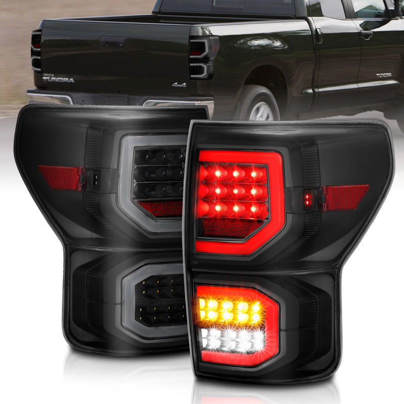 ANZO 2007-2013 Toyota Tundra LED Tail Light Assembly with Smoke Lens and Black Housing