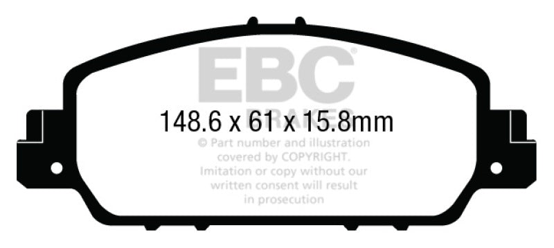 EBC Redstuff Ceramic Low Dust Front Brake Pads for Honda Accord 2013-2015
