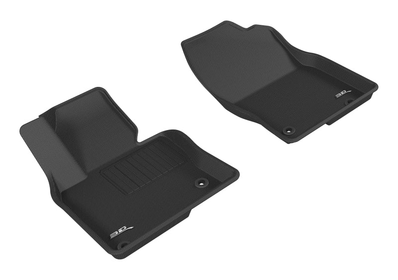 3D MAXpider KAGU Series Custom Fit All-Weather Floor Mats for Mazda CX-5 (2017-2020) – Black, 2 Piece Front Set