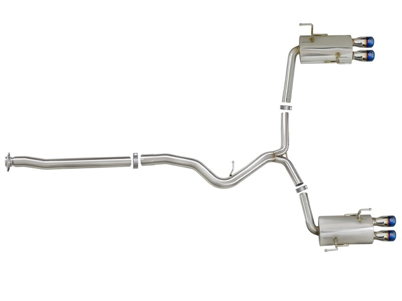 aFe Takeda 3-Inch Stainless Steel Cat-Back Exhaust System with Blue Flame Tips for Subaru WRX and STI (2015-2020)
