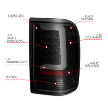 Load image into Gallery viewer, ANZO 1993-1997 Ford Ranger LED Tail Light Set with Light Bar, Smoke Lens, Black Housing