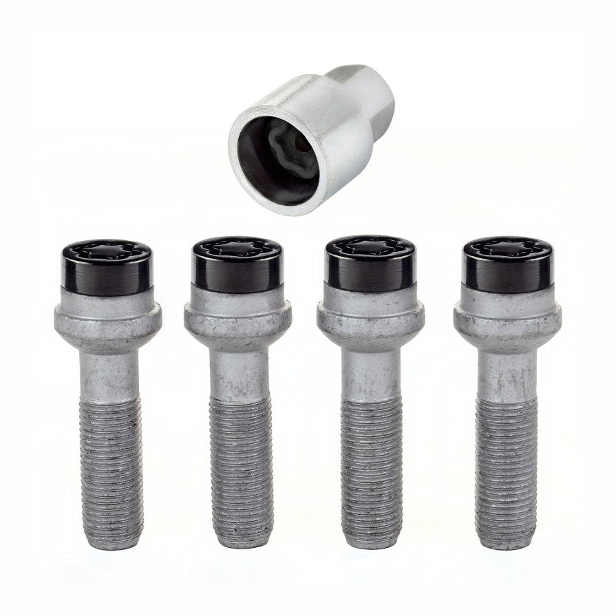 McGard Wheel Lock Bolt Set – Radius Seat, M14 x 1.5 Thread, 17mm Hex, Black Finish