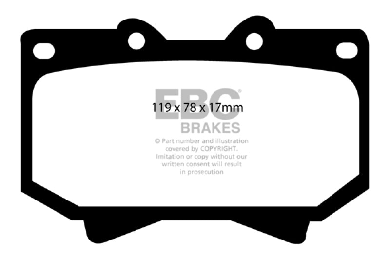 EBC Yellowstuff Front Brake Pads for Toyota Land Cruiser 1998-2007 * High-Performance Street and Track Use
