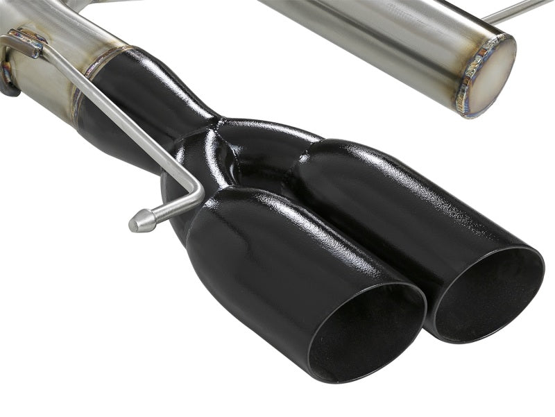 aFe Mach Force XP 3-Inch Stainless Steel Axle-Back Exhaust System with Black Tips for BMW 135i (2008-2013) - Part Number AFE49-36302-B