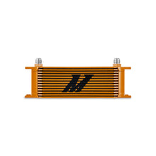 Load image into Gallery viewer, Mishimoto Universal 13-Row Oil Cooler in Gold for Enhanced Engine Cooling