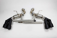 Load image into Gallery viewer, Mishimoto MMEXH-CAM8-16AQTPBK Quad-Tip Pro Axle-Back Exhaust with Black Tips for 2016-2024 Chevrolet Camaro SS