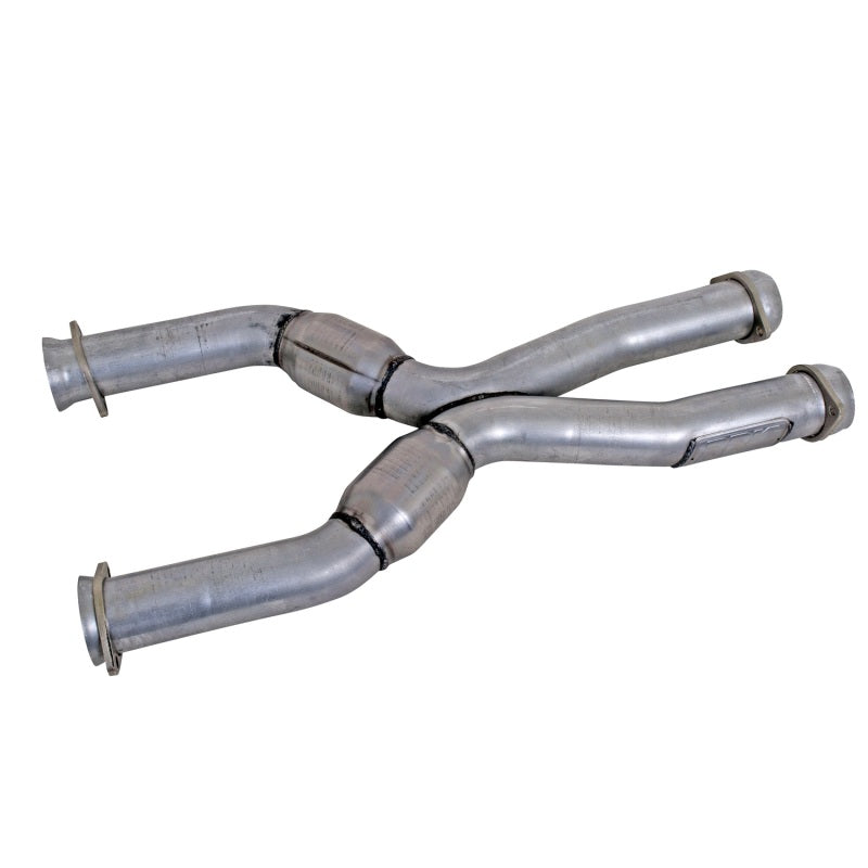 BBK 79-04 Mustang Coyote Swap Short Mid X Pipe with Catalytic Converters for BBK Long Tube Headers